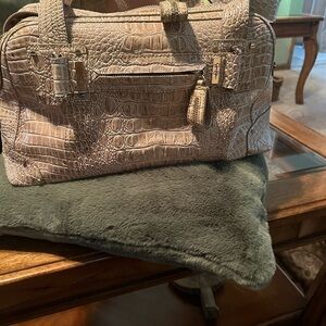 Jessica Simpson Beige Crocodile Embossed Satchel bag